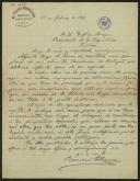 Carta de Ramon Blanco a Teófilo Braga
