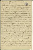 Carta de Teófilo Braga para Maria do Carmo Xavier de Barros Leite