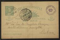 Bilhete-postal de Albano Bellino a Teófilo Braga