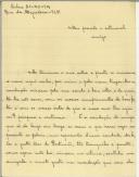 Carta de José de Oliveira da Costa Gonçalves para Manuel Teixeira Gomes