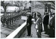 Fotografia de Américo Tomás na Academia Militar, presidindo à sessão solene de abertura do novo ano letivo