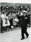 Fotografia de Américo Tomás na inauguração das Barragens de Montargil e Maranhão