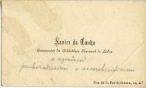 Cartão de visita de Xavier da Cunha