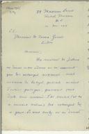 Carta de Albert Berthel para Manuel Teixeira Gomes