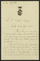 Carta do Marquês de Perez a Teófilo Braga