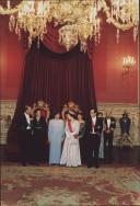 Fotografia de Ramalho Eanes e Manuela Ramalho Eanes com a rainha Isabel II e o Duque de Edimburgo