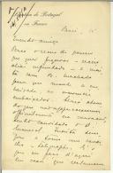 Carta de João Chagas para Manuel Teixeira Gomes
