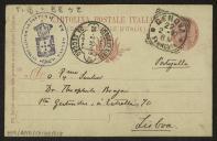 Bilhete-postal de Joaquim de Araújo a Teófilo Braga