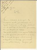 Carta de Bartolomeu Ferreira para Manuel Teixeira Gomes