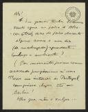 Carta de Ruy Coelho para Teófilo Braga