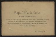 Cartão de visita de Rafael M. de Labra a Teófilo Braga