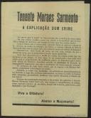 Tenente Moraes Sarmento: A explicação dum crime