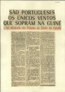 São portugueses os únicos ventos que sopram na Guiné - foi afirmado em Bolama ao Chefe do Estado