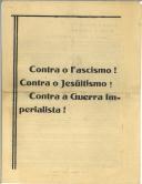 Contra o Fascismo! Contra o Jesuitismo! Contra a Guera Imperialista!