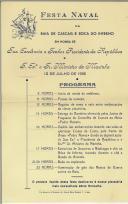 Festa Naval na Baía de Cascais e Boca do Inferno em honra de Sua Excelência o Senhor Presidente da República e Sua Excelência o Senhor Ministro  da Marinha