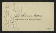 Cartão de visita de José Pereira Martins