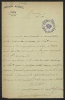 Carta de António Aquiles, da Educação Nacional, a Teófilo Braga