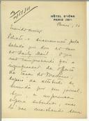Carta de João Chagas para Manuel Teixeira Gomes