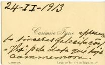 Cartão de visita de Casimiro Freire