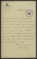 Carta de Manuel Ramos, da Secretaria da 3ª Divisão Militar, a Teófilo Braga