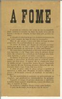 Folheto de autoria desconhecida, no qual se alerta para o agravamento do preço dos bens alimentares, bem como para a sua desigual distribuição