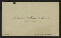 Cartão de visita de Ambrósio Maria Macedo a Teófilo Braga