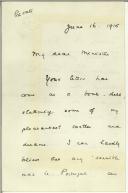 Carta de Eyre Alexander Crowe para Manuel Teixeira Gomes