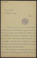 Carta de Artur Nunes Pinto Moita a Teófilo Braga