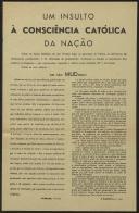 Um insulto à consciência católica da nação