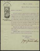 Ofício de Jaime Gonçalves S., 1º Secretário da Associação do Registo Civil, a Teófilo Braga