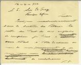 Rascunho de carta de Manuel Teixeira Gomes para Edward Grey