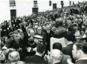 Fotografia de Américo Tomás, na inauguração das Barragens de Montargil e Maranhão.