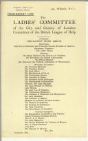 Lista de membros do Ladies' Commitee of the City and County of London Committee of the British League of Help