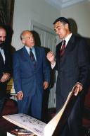 Aníbal Cavaco Silva com Buzz Aldrin