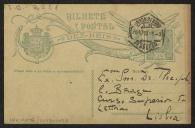 Bilhete-postal de Agostinho Fortes a Teófilo Braga
