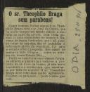 O sr. Teófilo Braga sem parabéns!