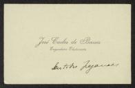 Cartão de visita de José Carlos de Barros a Teófilo Braga