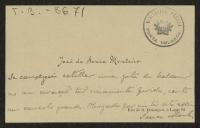 Cartão de visita de José de Sousa Monteiro a Teófilo Braga
