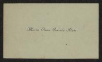 Cartão de visita de Maria Clara Correia Alves a Teófilo Braga