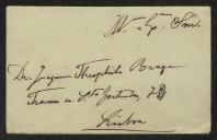 Cartão de visita de Baldomero Garcia Sagastume, Envoyé Extraordineire et Ministre Plénipotentiaire de la République Argentine, a Teófilo Braga