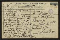 Bilhete-postal ilustrado de Ana de Castro Osório para Teófilo Braga