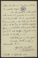 Carta de Alejandro Guichot a Teófilo Braga