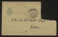 Bilhete-postal de Pau Pich Joan Serra a Teófilo Braga