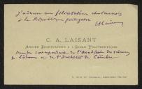Cartão de visita de C. A. Laisant a Teófilo Braga