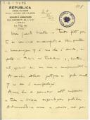 Carta de Alfredo Pimenta para Teófilo Braga