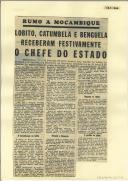 Lobito, Catumbela e Benguela receberam festivamente o Chefe do Estado