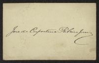Cartão de visita de José de Cupestino Ribeiro Júnior a Teófilo Braga