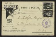 Bilhete-postal de Álvaro Pinto para Teófilo Braga