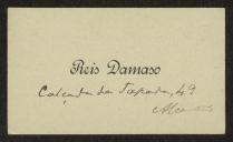 Cartão de visita de Reis Damaso a Teófilo Braga