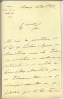 Carta de J. Gonçalves Teixeira para Manuel Teixeira Gomes
